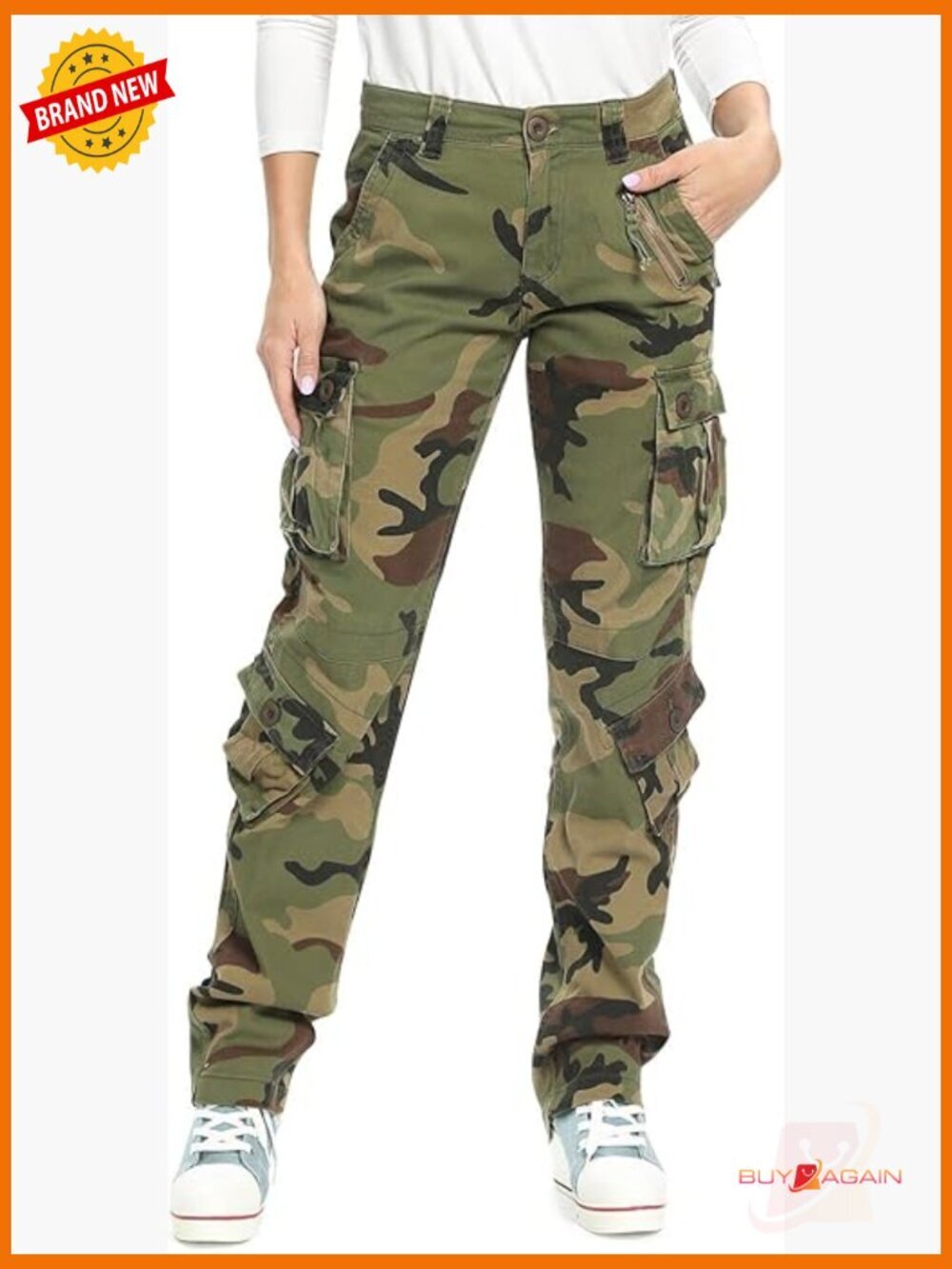 Cargo Work Pants Stretch Cotton Combat Travel with 8 Pockets Relaxed Fit